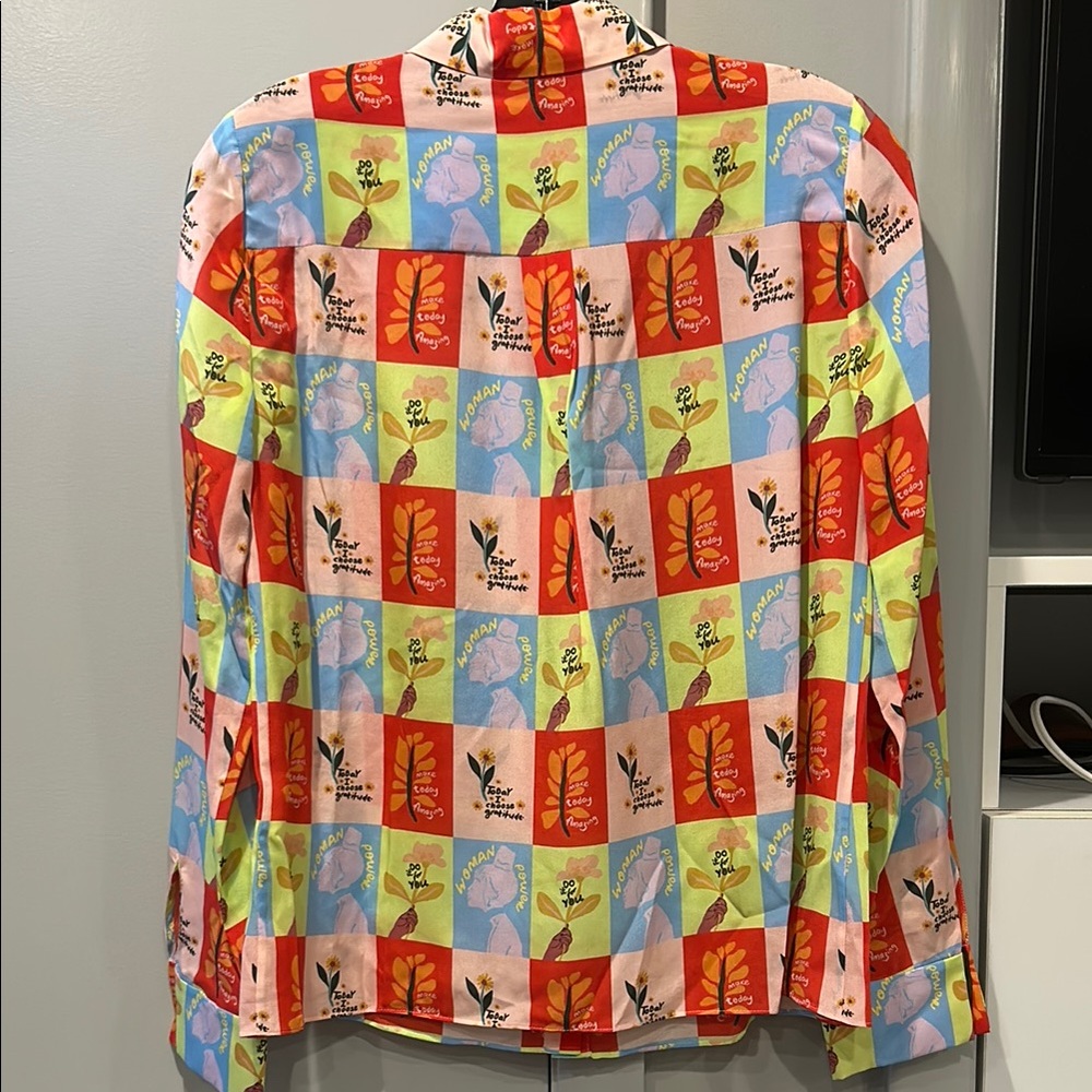 Alice + Olivia Multicolor Graphic Blouse - Picture 3 of 4